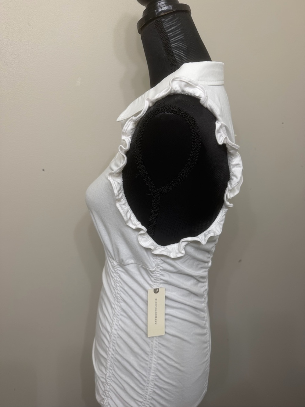 NWT Anthropologie by Daily Practice Women’s White Sleeveless Ruffled Dress M - Picture 5 of 11